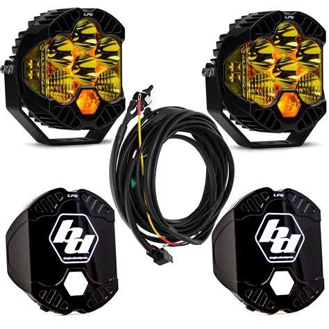 Baja Designs® Lp6 Pro™ Led Amber Driving Combo Lights Pair W Rock Guards