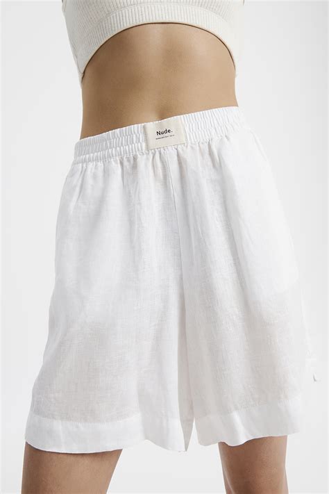Nude Lucy Lounge Linen Heritage Short White Stylerunner