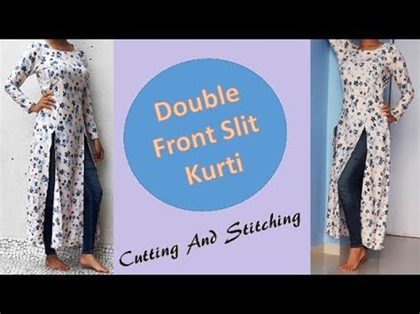 DIY Designer Double Front Slit Kurti Cutting And Stitching YouTube