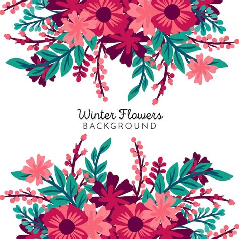 Free Vector | Winter flowers background