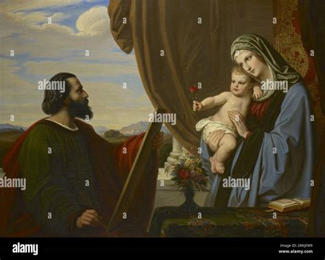 Saint Luke Painting The Virgin 1851 By Eduard Von Steinle Stock Photo