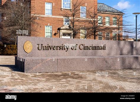 Cincinnati Oh February 27 2021 University Of Cincinnati Sign Stock