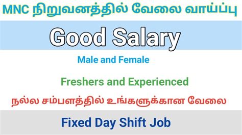 Day Shift Job Openings Male And Female Candidates Job Opening Direct