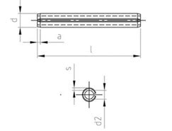 ISO 8752 Штифт цилиндрический с прорезью DIN 1481 A1 1 4310