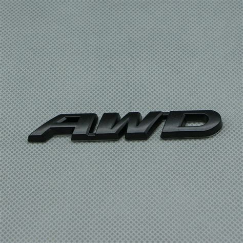 Black Metal AWD 3D Car Trunk Rear Fender Decal Sticker 4WD SUV V6