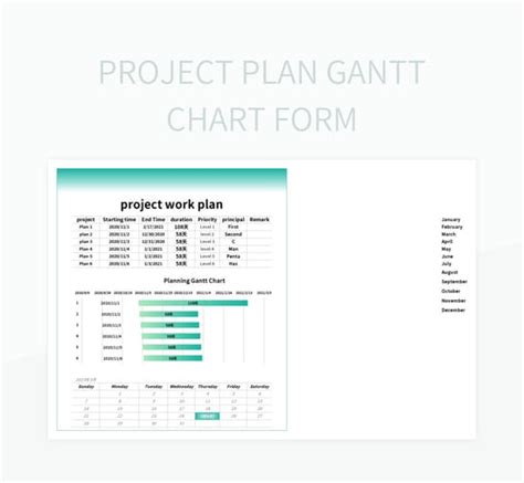 Project Plan Gantt Chart Form Excel Template And Google Sheets File For ...