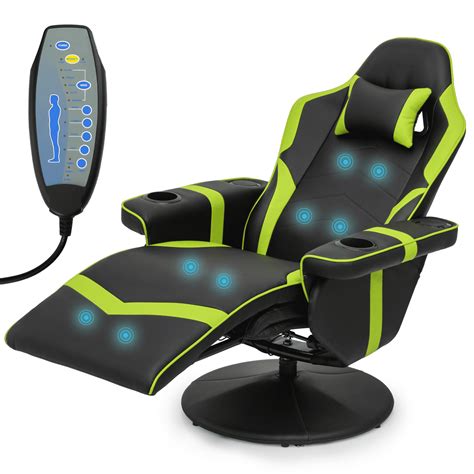 Monibloom Ergonomic Gaming Chair With Bluetooth Massage Adjustable