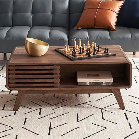 Mopio Ensley Coffee Table Mid Century Modern Table With Storage