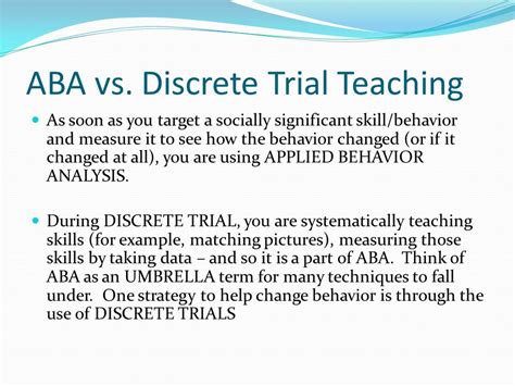 Aba And Discrete Trial Teaching Ppt Video Online Download