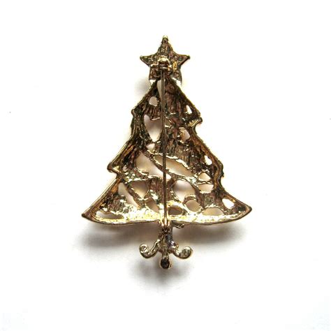 Vintage Christmas Brooch Christmas Tree Brooch Enamel - Etsy