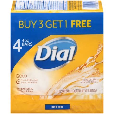 Dial Gold Antibacterial Deodorant Soap Bars, 4 ct / 4 oz - QFC