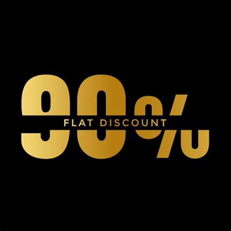 Premium Vector Golden 90 Percent Off Discount Sale Banner