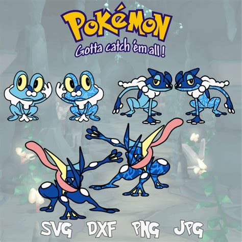 Pokémon Trio Evolution Svg Froakie Frogadier Greninja Etsy