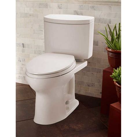 TOTO Drake II Two-Piece Toilet - 1.28 GPF, Elongated, Colonial White ...