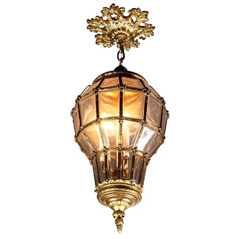 Hand Crafted Brass And Bronze Ceiling Hanging Lantern At 1stdibs