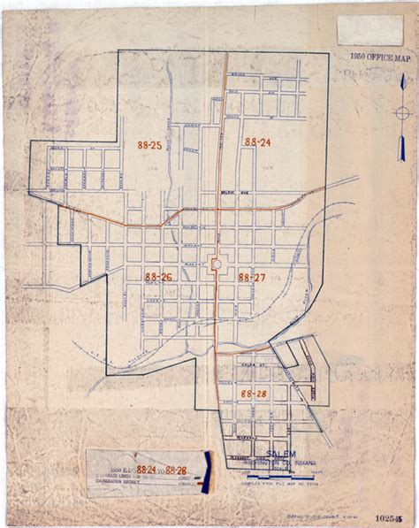 1950 Census Enumeration District Maps Indiana IN Washington