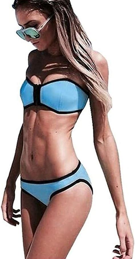 Conjunto De Bikini Sexy Para Mujer 2 Piezas B01 Skuy Blue S Amazon