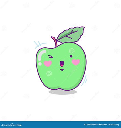 Personaje De Manzana Linda Ilustraci N Vectorial De Dibujos Animados