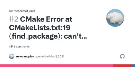 CMake Error At CMakeLists Txt 19 Find Package Can T Find Urdf