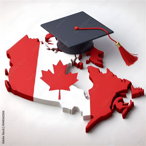 canada graduation cap  diploma  flag canada map