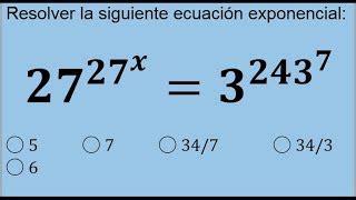 2437 Ejercicio resuelto sobre ecuación exponencial y Doovi