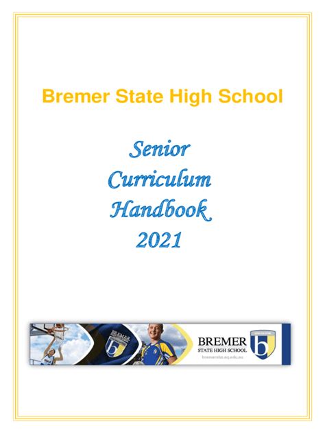 Fillable Online Bremershs Eq Edu Senior Subject Guide V1 1 We Believe