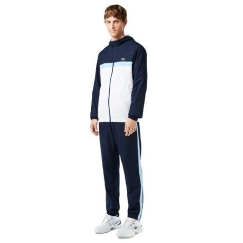 Lacoste Mens Diamond Weave Taffeta Sports Style Tracksuit