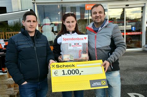 KSK Baumarkt unterstützt uns mit 1 486 44 EURO Familie Krainer