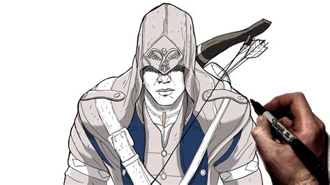 How To Draw Connor Kenway Step By Step Assassin S Creed Iii Youtube