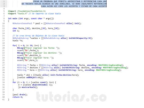 POO Objective C Aplicacion Clase Vuelo Tutorias Co