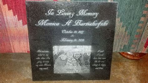 Hand Made 12" Laser Engraved Granite Tiles , Photo Engraving, Memorials ...