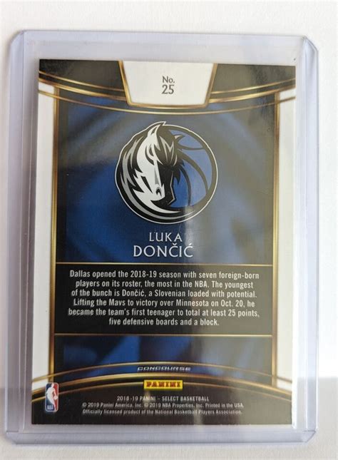 Panini Select Luka Doncic Concourse Rookie Card Rc Luca Nba