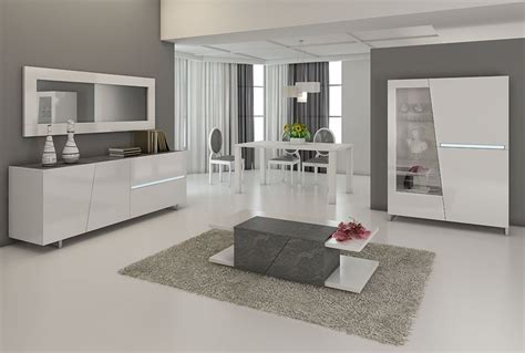 Salle Manger Compl Te Blanc Laqu D Cor Ardoise Design Joshua