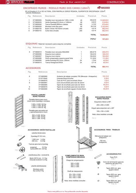 PDF ENCOFRADO MUROS MODULO MURO DOS CARAS 120m2 Fig Referencia