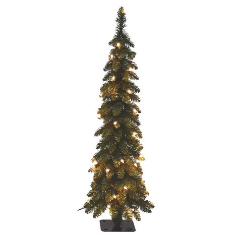 Pencil Slim Artificial Tree With 70 Lights Pre Lit Holiday Home Indoor