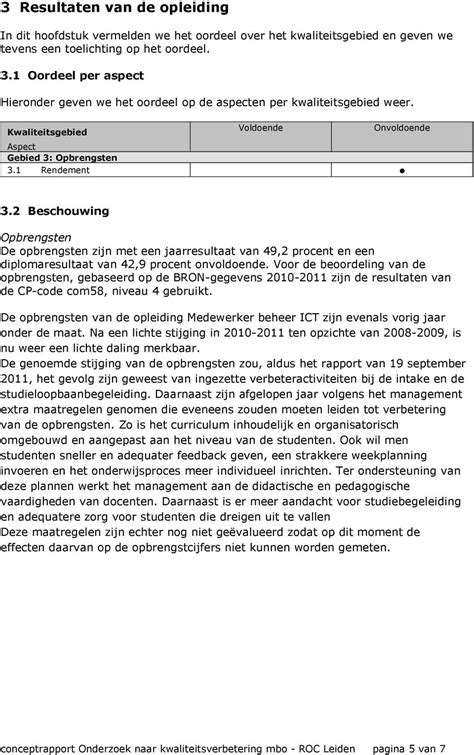 ONDERZOEK NAAR KWALITEITSVERBETERING MBO ROC Leiden Com58 ICT