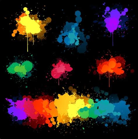 Paint splat on black background — Stock Vector © hugolacasse #6059153