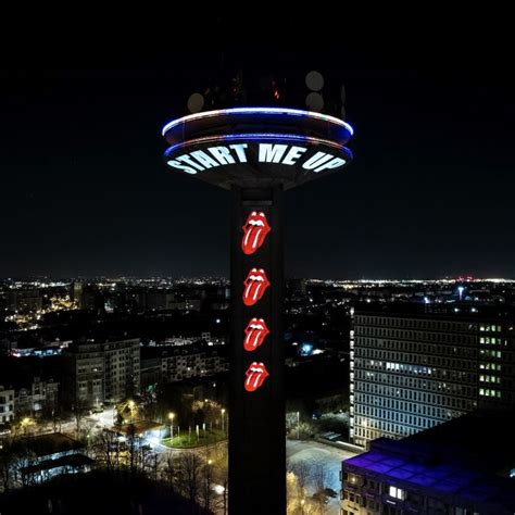 Projections The Rolling Stones At Vrt Broadcastingtower In Brussels