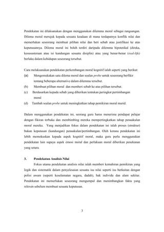 Pendekatan Pendidikan Moral Pdf