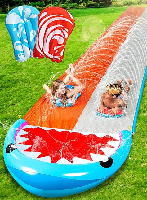 Amazon Sloosh Ft Water Slides With Boogie Boards Backyard