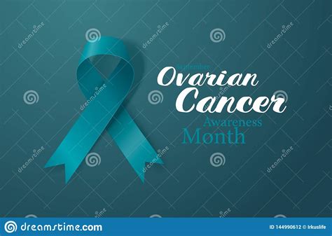 Ovarian Cancer Awareness Calligraphy Poster Design Realistic Teal