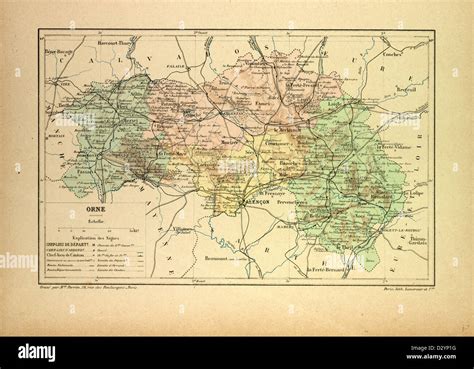 MAP OF ORNE FRANCE Stock Photo - Alamy