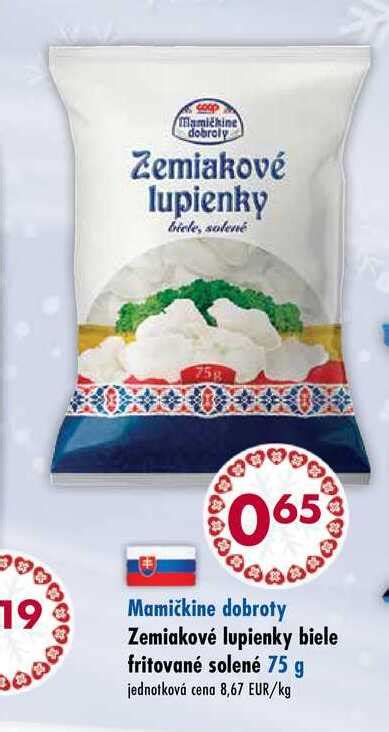 Zemiakové lupienky biele fritované solené 75 g v akcii Zlacnene sk