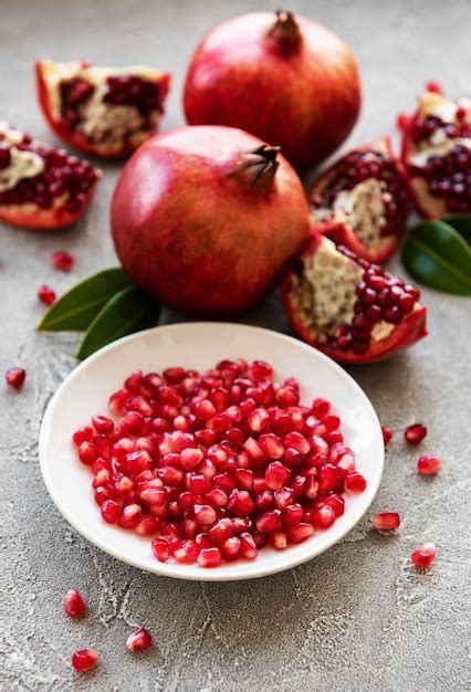 Premium Photo Ripe Pomegranate Fruits