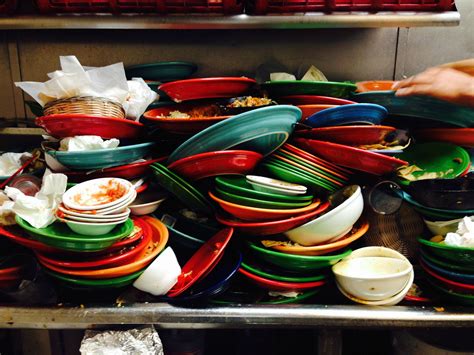 Just a picture of the pile of dirty dishes at my work. : pics