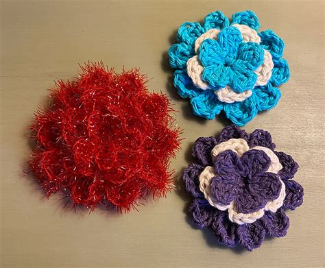 Ravelry Quick Flower Scrubbie Pattern By Sonja Otto