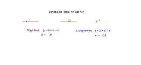 Assoziativgesetz Der Addition Ganze Zahlen GeoGebra