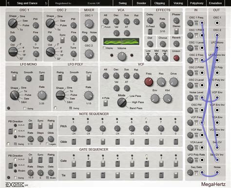 MegaHertz by Exonic UK - Semi-Modular Synth Plugin VST VST3 Audio Unit