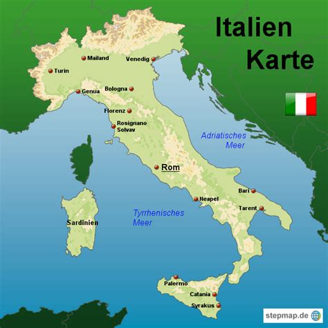 Italien Karte Von Karten Landkarte Für Italien