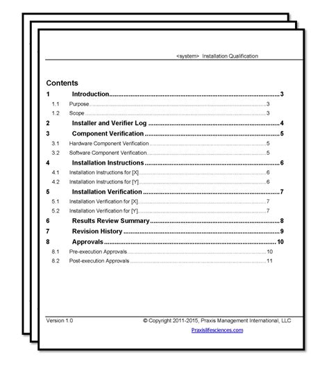 Installation Qualification Template